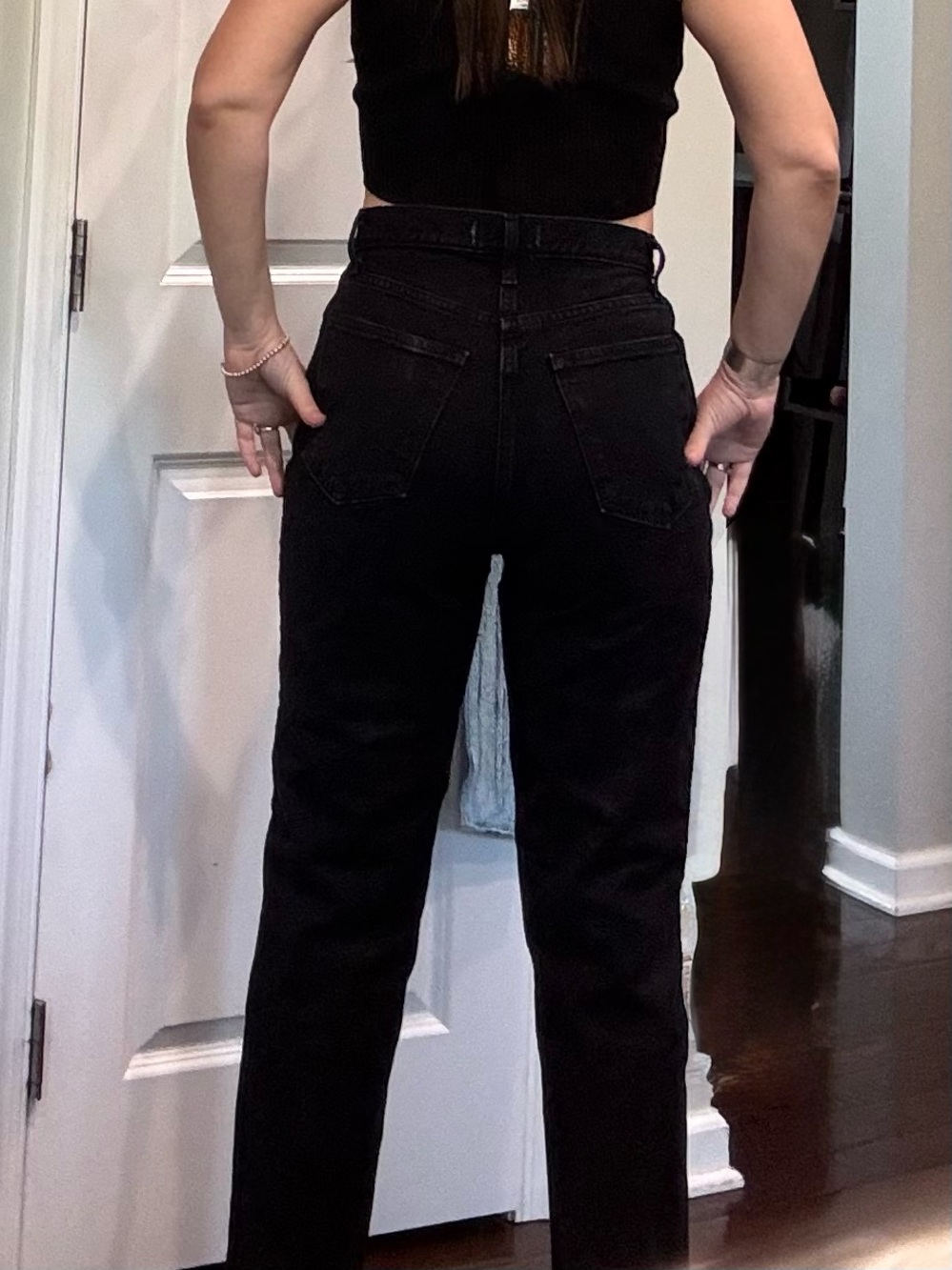 Abercrombie Curve Love '90s Straight Ultra High Rise Jeans Black Size 27/4R